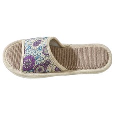 Alleophom 民族風亞麻居家拖鞋, 1個, 紫色