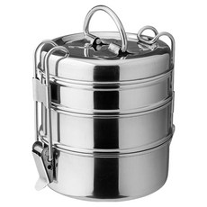 utopia 3層不鏽鋼便當盒, 1個, 銀色