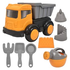 SANDY TOY 重型工程車沙灘玩具傾卸卡車8件組 400g lxs314, 1套, 混色