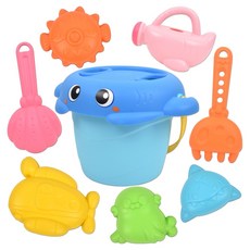 OZ TOY 沙灘螃蟹 海洋朋友 桶裝玩沙8件組 350g lxs376, 1套, 混合色