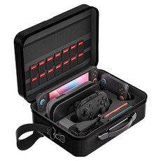 藍色貿易 Nintendo Switch 2 高級硬殼收納包 + 肩帶套組, 1套, 黑色, 13040093