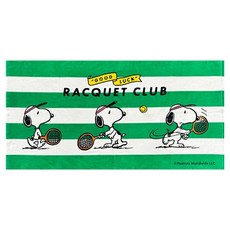 Songwol 松月 史努比 網球海灘巾 76 x 152 cm, 綠色, 1個