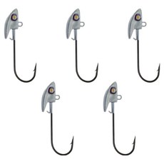다미끼 리그 지그헤드 배스 낚시 바늘, SILVER, 5.3g, 5개