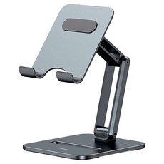 Baseus 倍思 金屬桌面雙軸折疊支架 平板款, 1個, BS-HP006, 深空灰