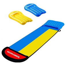 SUNNYWATER 夏季滑水道 + 衝浪板浮板 2入組, 1套, 混合顏色(滑水道), 隨機出貨(衝浪板浮板)