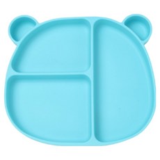 Sarasara兒童矽膠吸附小熊幼兒餐盤, 盤子, 1個, 天空