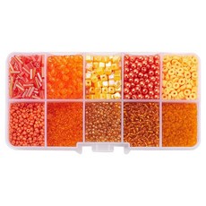 DULU 鮮豔色彩手鍊戒指串珠DIY 5290p 套組, 1套, 橘色