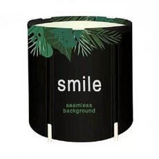 小麥購物 L704 摺疊泡澡桶 圓形款, 1個, 樹葉綠