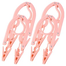 日常亮點 可折疊多功能旅行用衣架, 粉紅色, 4個