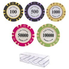 國際標準款拉斯維加斯籌碼幣 B款 100入組, 1套, 混色