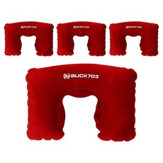 벅703 캠핑 벨벳 에어목베개, 레드, 4개