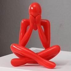 추상 인물 조각 장식품 인테리어 소품 D형, 레드