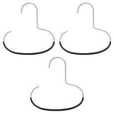 日常重點 掛鉤式飾品收納衣架, 3個, 黑色