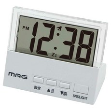 MAG 透明液晶電子鬧鐘, 透明色 + 白色