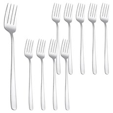 304不鏽鋼餐具叉子 中(18.7 x 2.2cm), 10支, 不鏽鋼色