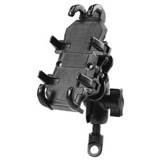 GER 泰 減震模組機車後視鏡8爪手機支架 後視鏡款, 黑色, RH-F0108