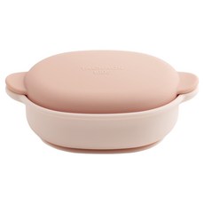 TACKAON 嬰兒副食品矽膠吸盤碗, 1個, 單品, 米粉色