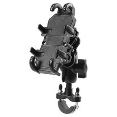 GER 泰 減震模組機車後視鏡8爪手機支架 手把款, 黑色, RH-F0108