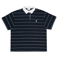 Beentrill 條紋橄欖球Oversize短袖T恤 BA232TS019