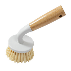 小麥購物 櫸木長柄鍋刷 彎柄款 L934, 1支, 木質