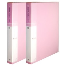 마이다스 클리어화일 인덱스 케이스 A4 80매, 분홍색, 2개