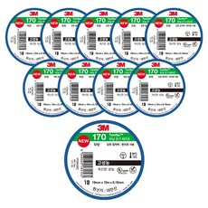 쓰리엠 템플렉스 170 전기 절연 비닐 테이프 파란색, 10개