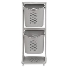 AllULiving 基本款搖擺式雙層洗衣籃, 灰色
