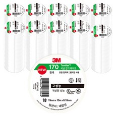 3M Temflex 塑膠電工膠帶 170 白色 10m, 100個