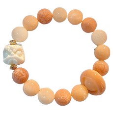 Obeuel 財運祈福佛珠 獅子風格 11~12mm, 1個, 多寶六字真言