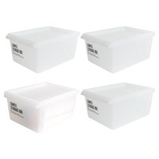 簡約食品儲藏室整理收納盒, 半透明, 4個