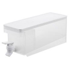 Yamazaki 山崎 tower冷水壺/冷飲壺/冷飲桶/家用冷水桶 附水龍頭 戶外用品/露營野餐適用, 1個, 白色, 1.8L