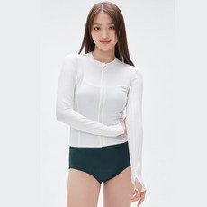 스파오 여성용 액티브 래쉬가드 집업 SPARF38A04, 10 WHITE