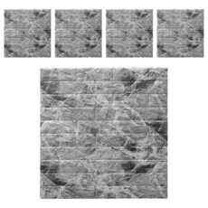 WE CHAMP 3D立體磚紋隔音棉防撞貼 WTB-699 5張, 大理石黑白