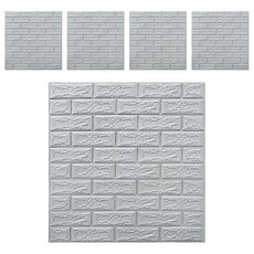 WE CHAMP 3D立體磚紋隔音棉防撞貼 WTB-698 5張, 灰色