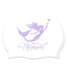 KeepSwimming 美人魚泳帽, 1個, 白色