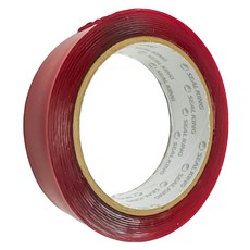 CLEAN 克林 易利黏 超黏透明壓克力泡棉 紅膜排廢 30mm x 3m, 紅色, 1捲