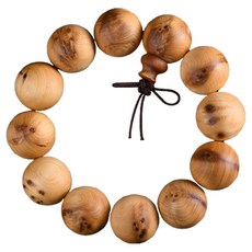 Ove L 佛教念珠 側柏木念珠 2.0cm 微點疤痕 單一尺寸, 1個, 混合色