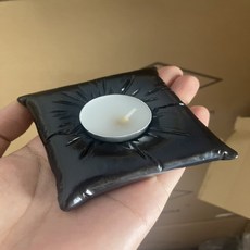 幽靈蠟燭裝飾坐墊 450g, 黑色