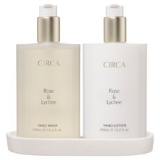 Circahome 玫瑰荔枝護手套組 洗手乳450ml + 護手乳液450ml, 1盒