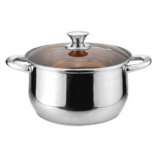 MUHLER 不鏽鋼雙耳湯鍋 附蓋 棕色, 1個, 18cm