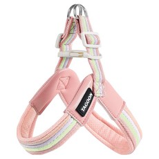 타군 요런개 반려동물 통기성 좋은 줄무늬 하네스, 02 핑크, 1개