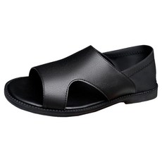 PEONIST 男士防滑簡約皮革透氣涼鞋