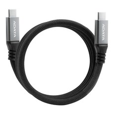 ADATA 威剛 磁吸收納 Type-C-Type-C編織充電線 100W 10Gbps 支援i15/i16/Android/Switch/筆電快充, 黑色, 1個, 1m