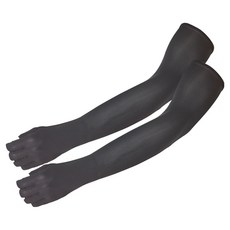 HIGH MOUNT JECO 抗UV條紋半指手套涼感袖套 雙手配戴組, 1套, 黑色