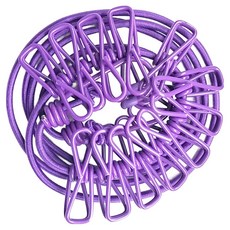 ROYALLIN 蘿林嚴選 彈力繩曬衣夾 15 x 15 x 4cm 180g, 1個, 紫色