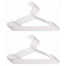 Craftsman In Storage 收納職人 極簡無痕防滑編繩加粗雙色衣架 10個, 米色 + 白色