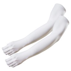 하이마운트 제코 UV차단 스트라이프 반장갑 쿨토시 양손착용세트, 화이트, 1세트