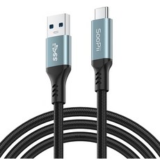 SooPii 10G Gen2 USB3.2 A-C型 超高速數據充電線 S73, 銀色, 150cm, 1個