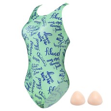 필로드 여성용 X백 로우컷 켈리 수영복 + 실리콘 브라캡 세트 FLCA-2038