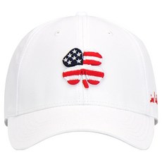 BLACK CLOVER USA 經典高爾夫球帽, 1個, 白色底+USA國旗幸運草